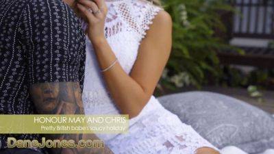 Honour May - Chris Diamond - Honour May's romantic outdoor sexcapade ends with a hot creampie - sexu.com - Britain