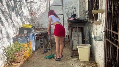 Bibi - Stepdaughter Bibi in Skirt Washes Clothes - I Can't Resist Her Backside - veryfreeporn.com