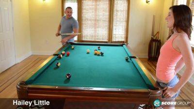 Hailey Little - Hailey Little Rides a Cock on Top of a Pool Table - hotmovs.com